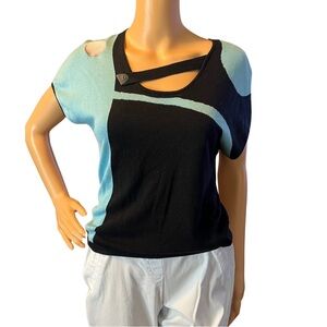 Jamie Sadock Color Block Silk Blend Golf Lifestyle Top Size Small